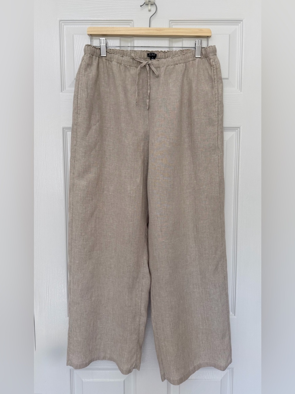 J.Crew Soleil Pant in Linen Flax Size M Pull-On Wide Leg Pants - Picture 5 of 12